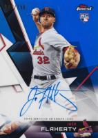 2018 Finest Autographs #FA-JF Jack Flaherty Blue Refractor Baseball Card