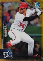 2016 Bowman Chrome #100 Bryce Harper Gold Refractor Baseball Card