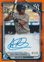 2024 Bowman Chrome Prospect Autographs #CPAAR Agustin Ramirez Orange Refractor Baseball Card