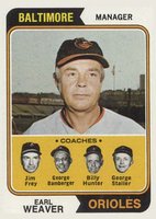 1974 Topps #306 Orioles Manager/Coaches Baseball Card
