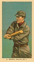 1909 White Borders Ghosts, Miscuts, Proofs, Blank Backs & Oddities #55 George Brown Chicago-Correct spell Browne Baseball Card