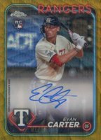 2024 Topps Chrome Rookie Autographs #RAEC Evan Carter Gold Wave Refractor Baseball Card