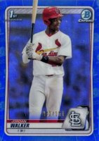 2020 Bowman Draft #BD57 Jordan Walker Chrome-Blue Refractor Baseball Card