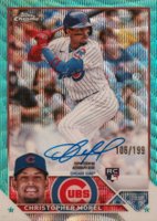 2023 Topps Chrome Rookie Autograph #RACMO Christopher Morel Aqua Wave Baseball Card
