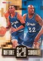 1996 Hoops Head to Head #HH6 Anfernee Hardaway/Shaquille O'Neal Basketball Card