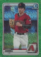 2020 Bowman Chrome Prospects #BCP222 Corbin Carroll Green Shimmer Baseball Card