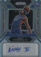2023 Panini Prizm Sensational Signatures #SSFR Ricky Council IV Silver Basketball Card