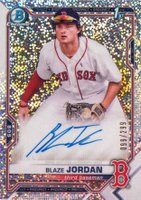 2021 Bowman Chrome Prospect Autographs #CPABJ Blaze Jordan Speckle Refractor Baseball Card