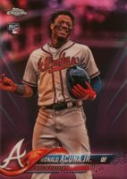 2018 Topps Chrome Update #HMT25 Ronald Acuna Jr. Pink Refractor Baseball Card