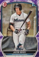 2023 Bowman Paper Prospects #BP108 Jacob Berry Purple Pattern Baseball Card