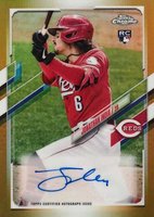 2021 Topps Chrome Update Autographs #JI Jonathan India Gold Refractor Baseball Card