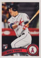 2011 Topps Update #US175 Mike Trout Missing Topps Logo Foil Baseball Card