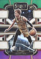 2023 Panini Select #90 Gradey Dick Green/White/Purple Prizm Basketball Card