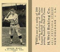 1916 Weil Baking Co. #111 Leslie Mann Baseball Card