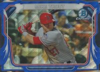 2014 Bowman Chrome Mini Chrome #MC-MT Mike Trout Die-Cut Blue Wave Baseball Card