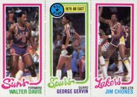 1980 Topps # Davis/Gervin/Chones Basketball Card
