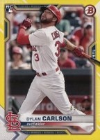2021 Bowman #35 Dylan Carlson Yellow Baseball Card