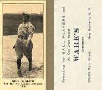 1916 Wares #164 Geo. Sisler Baseball Card
