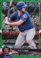 2018 Bowman Prospects Chrome #137 Pete Alonso Green Shimmer Refractor Baseball Card