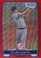 2012 Bowman Prospects #BCP17 Tyler Austin Chrome-Red Wave Refractor Baseball Card