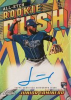 2024 Topps Chrome Chrome All Etch Rookie Rush Autographs #JUC Junior Caminero Baseball Card