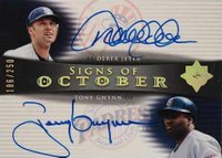 2005 Ultimate Signature Edition Signs of October Dual Autographs #OCTJG Derek Jeter/Tony Gwynn Baseball Card