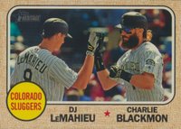 2017 Topps Heritage  #336 Charlie Blackmon/DJ LeMahieu Baseball Card