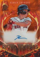 2024 Bowman Rising Infernos Autographs #RIARA Roman Anthony Orange Baseball Card