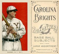 1909 White Borders Carolina Brights #352 Red Murray Batting Baseball Card