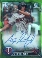 2016 Bowman Draft Chrome Draft Picks Autographs #CDAAK Alex Kirilloff Green Refractor Baseball Card