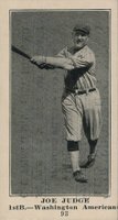 1916 Sporting News #93 Joe Judge Blank Back Baseball Card