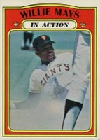 1972 Topps #50 Willie Mays In Action Baseball Card