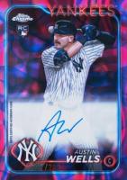 2024 Topps Chrome Update Chrome Rookie Autographs #RAAW Austin Wells Magenta/Purple Lava Lamp Baseball Card