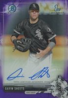 2017 Bowman Draft Chrome Draft Picks Autographs  #CDAGS Gavin Sheets Purple Refractor Baseball Card