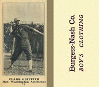 1916 Burgess-Nash Co. #72 Clark Griffith Baseball Card