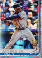 2019 Topps Chrome #117 Ronald Acuna Jr. Batting-Prism Refractor Baseball Card