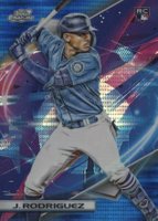 2022 Topps Cosmic Chrome #197 Julio Rodriguez Blue Moon Refractor Baseball Card
