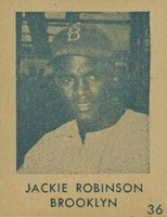 1948 Blue Tint #36 Jackie Robinson Hand Cut Baseball Card