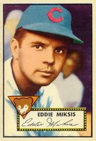 1952 Topps #172 Eddie Miksis Cream back Baseball Card