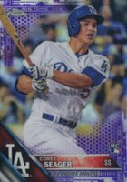 2016 Topps Chrome #150 Corey Seager Purple Refractor Baseball Card