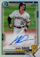 2021 Bowman Draft Chrome Draft Pick Autographs #CDAHD Henry Davis Refractor Baseball Card