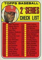 1969 Topps #107a 2nd Series Checklist (110-218) #161 is John Baseball Card