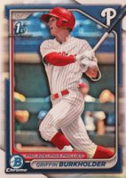 2024 Bowman Draft #BDC60 Griffin Burkholder Chrome-Refractor Baseball Card