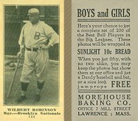 1916 Morehouse Baking #144 Wilbert Robinson Baseball Card