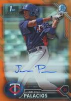 2016 Bowman Chrome Prospects Autographs #JP Jermaine Palacios Orange Refractor Baseball Card