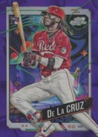 2024 Topps Chrome Cosmic #44 Elly de La Cruz Purple Nebula Refractor Baseball Card
