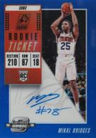 2018 Panini Contenders Optic  #130 Mikal Bridges Looking Left-Autograph-Blue Basketball Card