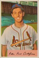 1954 Bowman #174b Pete Castiglione .966/.959 Field Avg. Baseball Card