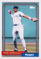 1992 Topps #27 Juan Gonzalez Baseball Card