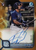 2022 Bowman Chrome Rookie Autographs #CRAWF Wander Franco Gold Refractor Baseball Card